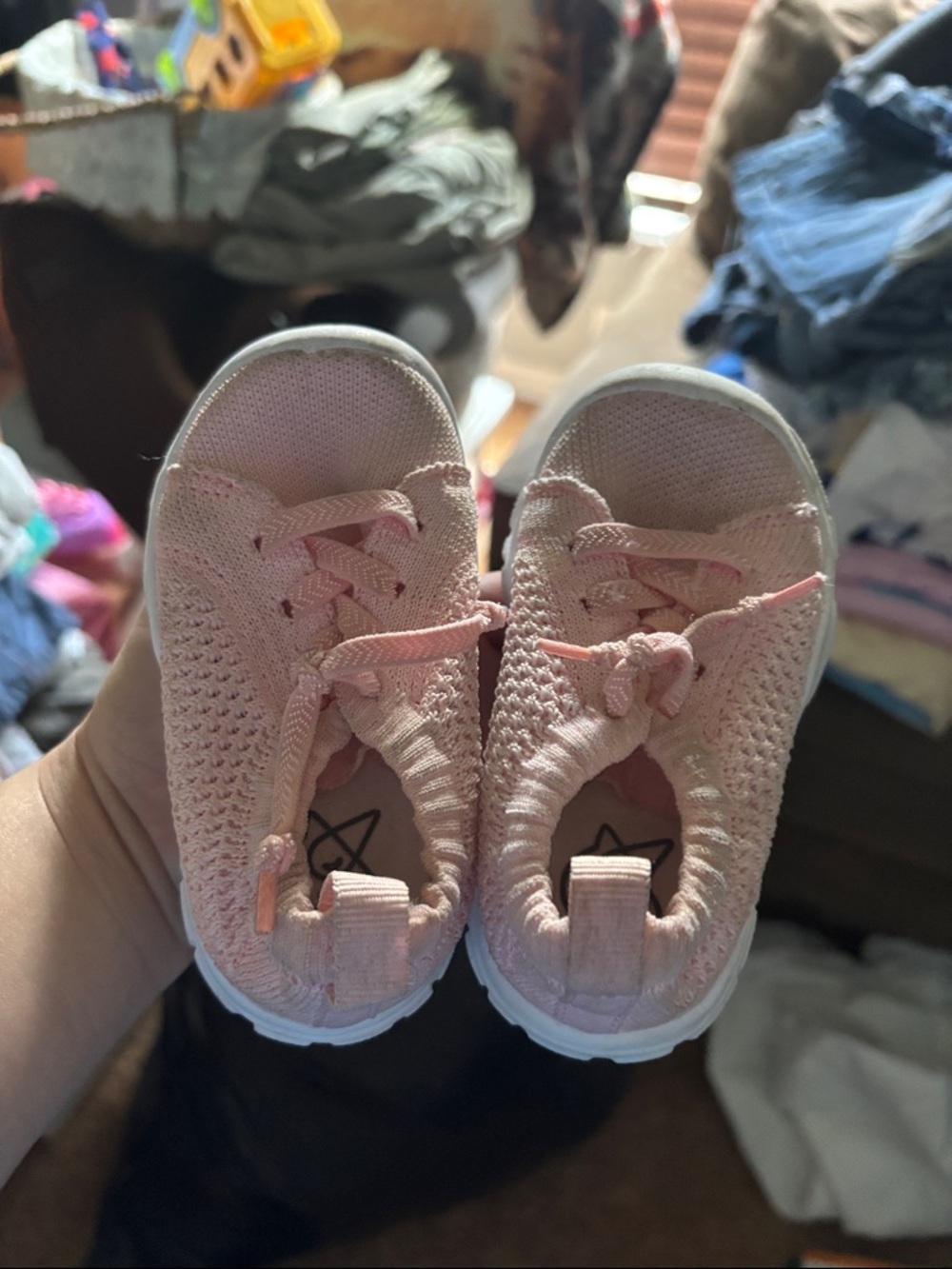 Kids Pink Knit Slip-On Sneakers